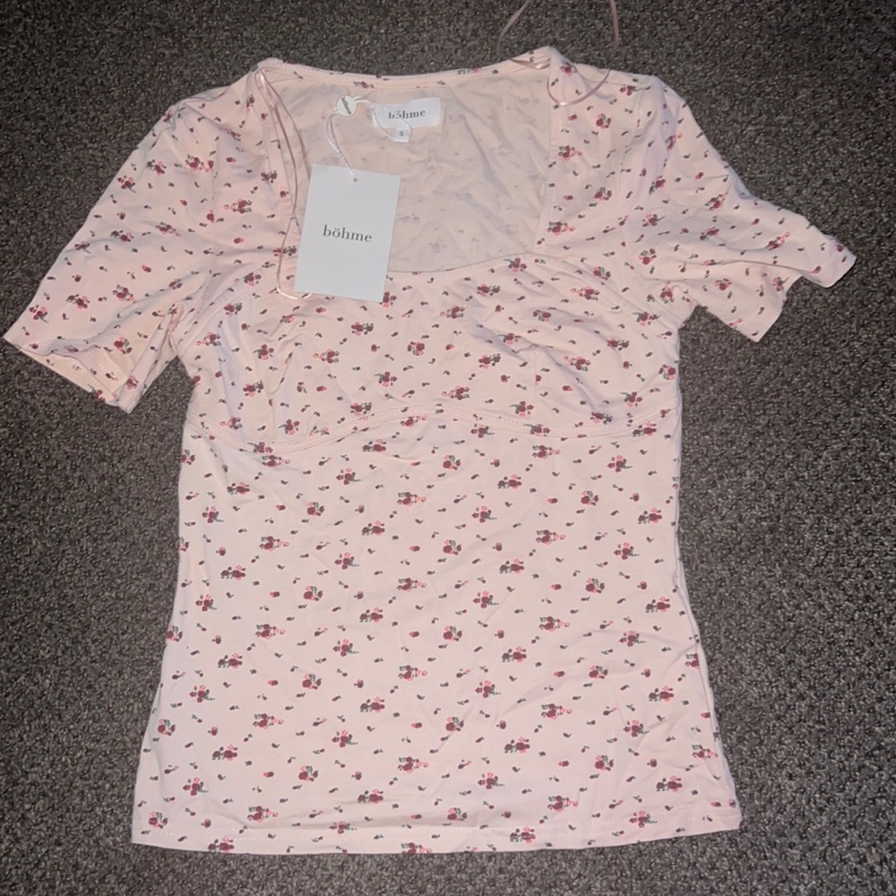 Bohme square neck floral top